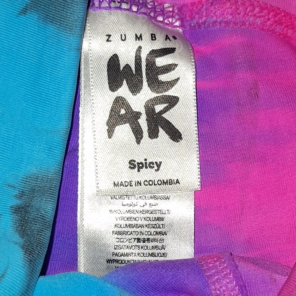 Zumba Fitness Kids Neon Graphic Leggings - Pink, Orange, Blue, Green - Picture 13 of 16